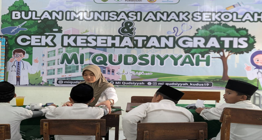 Generasi Sehat dan Siap Belajar, MI Qudsiyyah Bersama Puskesmas Purwosari Gelar CKG dan BIAS bagi 991 Santri